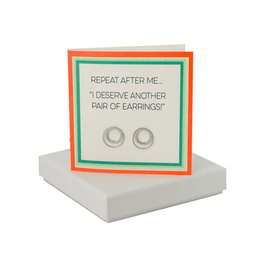 Repeat Card - Double Circle Earrings Coral and Mint